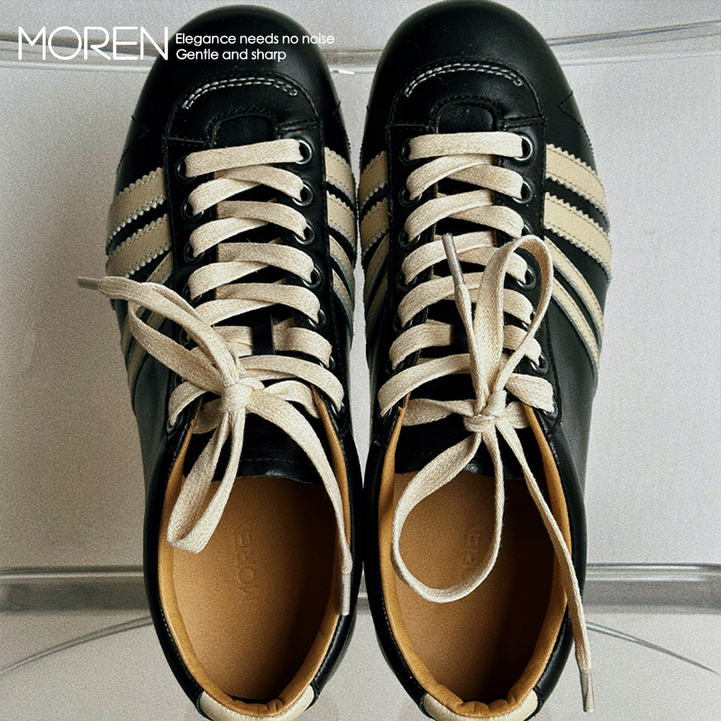 Mo Renのレトロなコントラストカラーのロートップボウリングシューズは、内側の高さを増やし、多用途でファッショナブルで、絶妙なシングルシューズ、カジュアルシューズ、スポーツシューズ