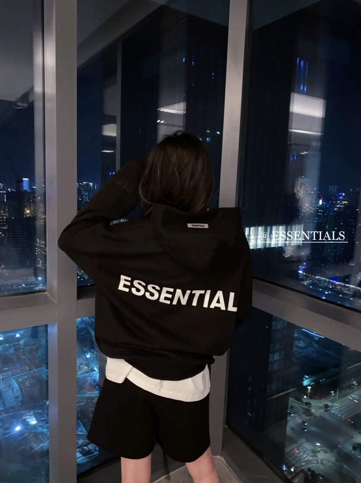 Проходить тестовая версия ESSENTIALS флокирование письмо плотный хлопок T FOG MIKI прилив бренд свободный случайный толстовки мужской и женщины 