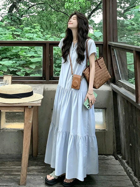 Maternity Dress Summer 2026 New Style, Stylish Large Size A-Line Long Dress That Covers the Belly Without Showing Pregnancy, for Summer Women — 2