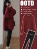 Maternity Spring and Autumn Suit 2025 New Fashion Sweatshirt Loose Sweater Top Stylish Spring, Autumn and Winter Two-Piece Set