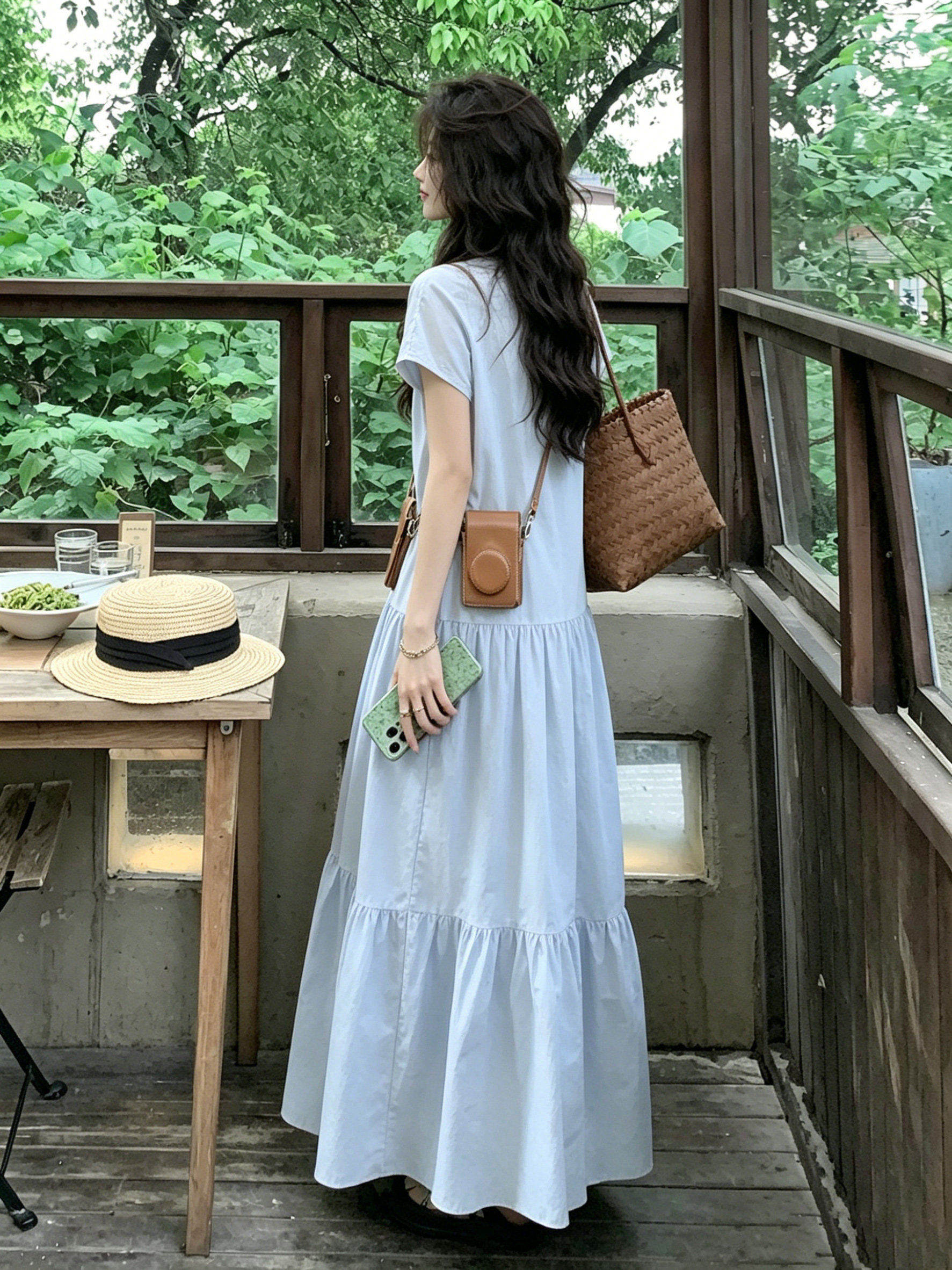 孕妇连衣裙夏装2026新款遮肚子不显怀洋气大码孕期a字长裙夏季女 — 13