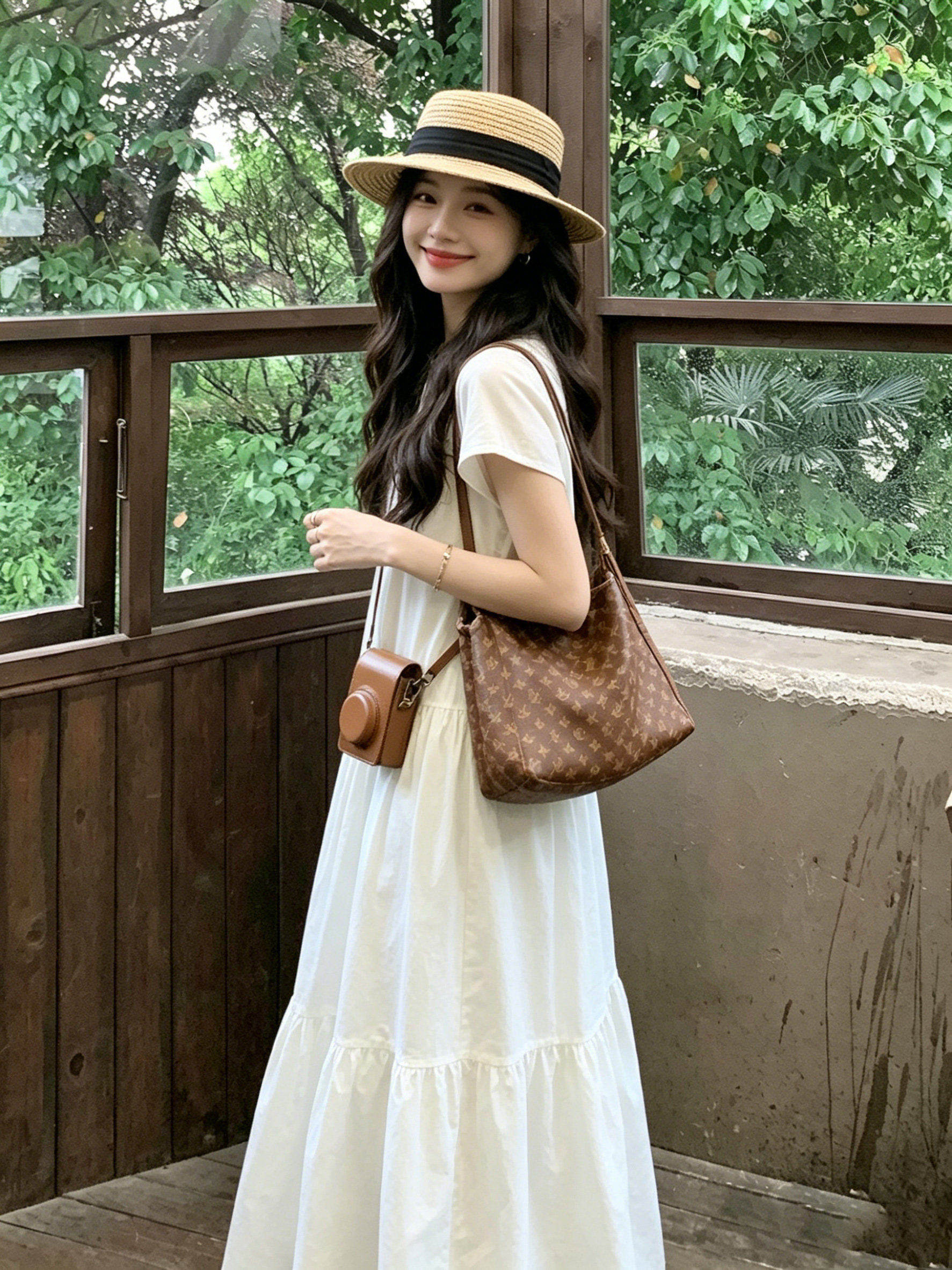 孕妇连衣裙夏装2026新款遮肚子不显怀洋气大码孕期a字长裙夏季女 — 12