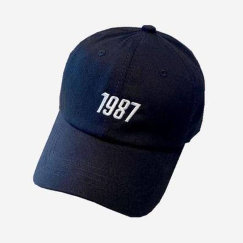 1987 cap Klein blue accessories female summer Korean version of soft top wide edge face small baseball cap curved eaves Joker