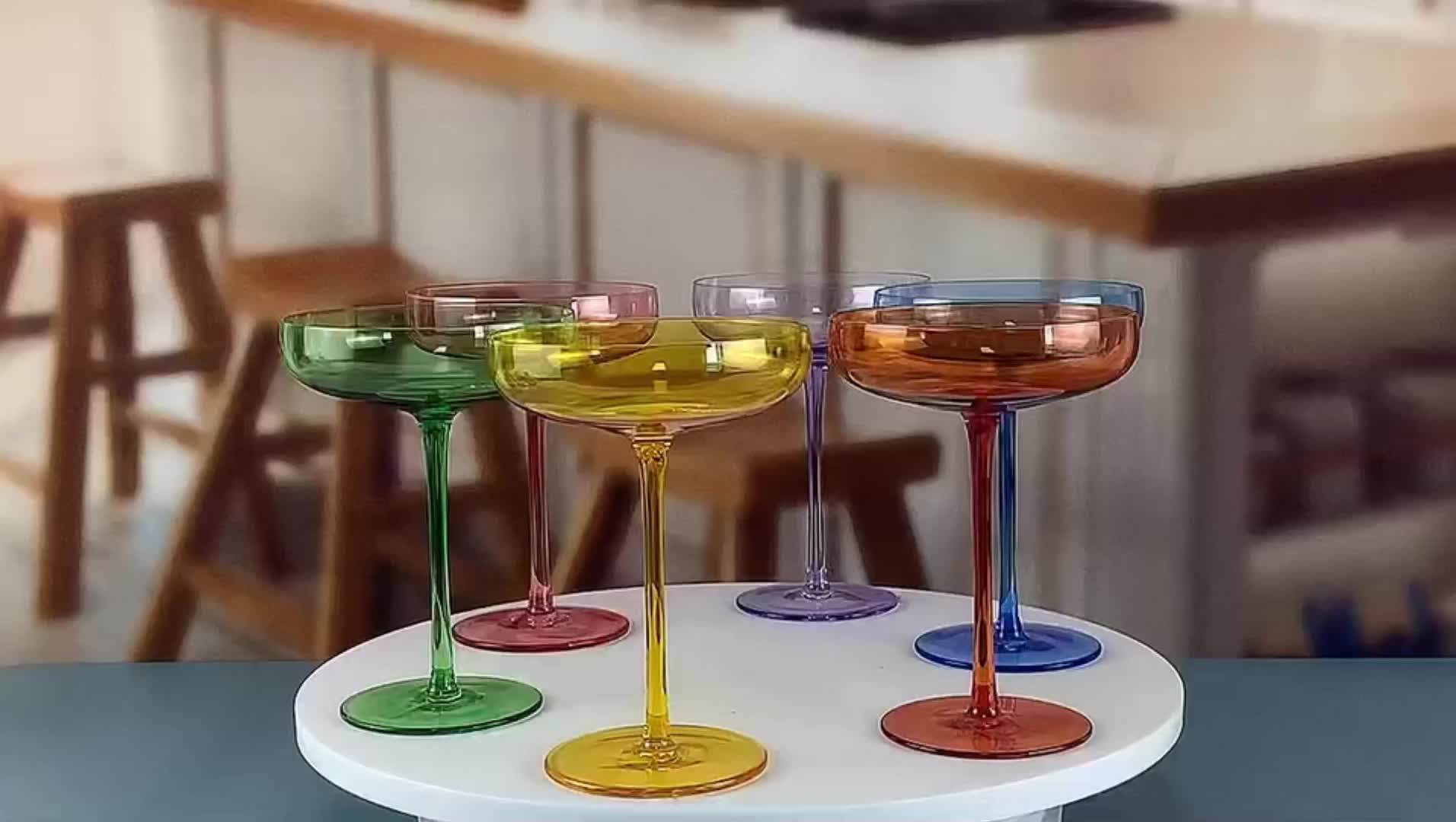 Wholesale Colored Champagne Coupe Glasses Stemware Goblet Wine Glass
