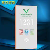 White tempered glass panel door number Hotel hotel luminous door display Do not disturb switch Custom touch doorbell