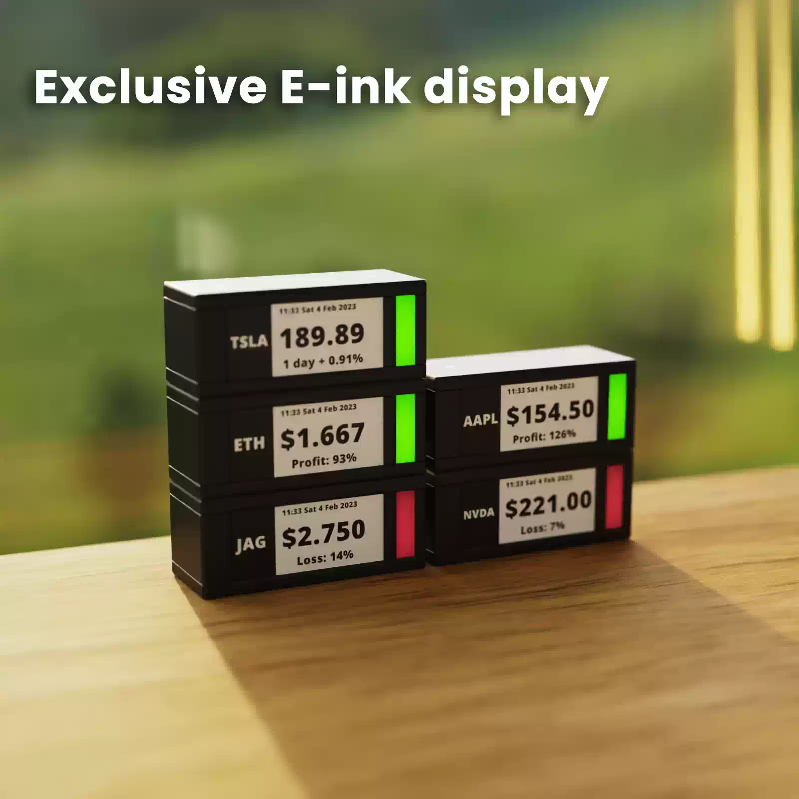 TICKRMETER E-Ink Stock Ticker 桌面股票显示器墨水屏股价提示器