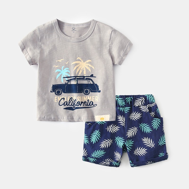 boys summer outfit set – t shirt & shorts casual kids clothing