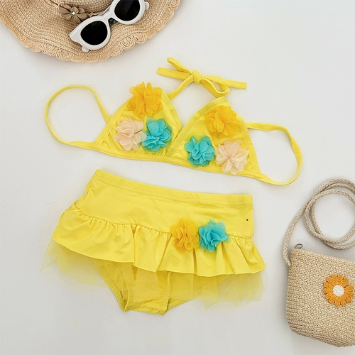 Комплект для девочек, детский милый купальник для раннего возраста