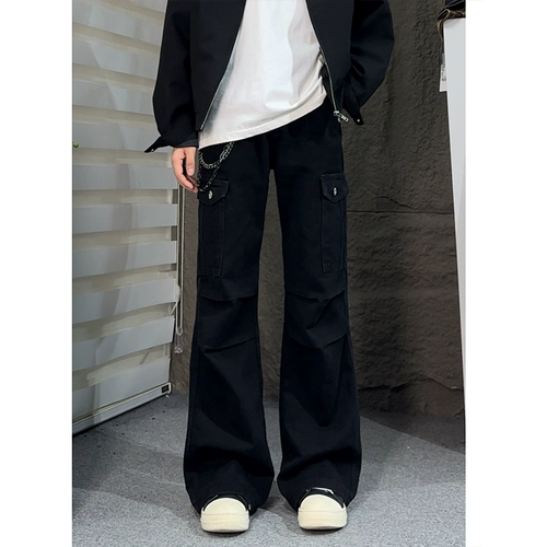 Парашютист, демисезонные штаны, в американском стиле, изысканный стиль, свободный прямой крой