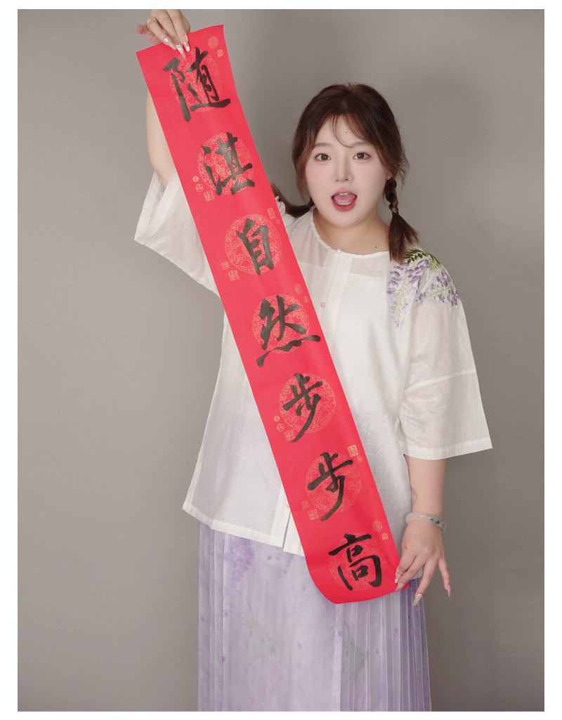 Китайцы одежда наборы 随淇自然【紫藤】大码汉服女春夏明制绣花天丝提花圆领半袖对襟衫