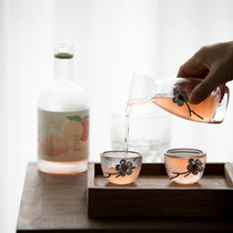 Japanese style wine warmer set of Kusuki Temple sake cup glass jug small wine cup white wine cup fruit wine cup and wine utensils