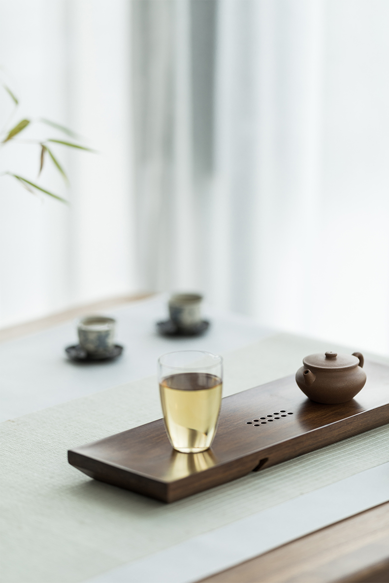 Vegetation school Japanese heavy bamboo tea tray was contracted water small household dry wet amphibious tea sea kung fu tea set