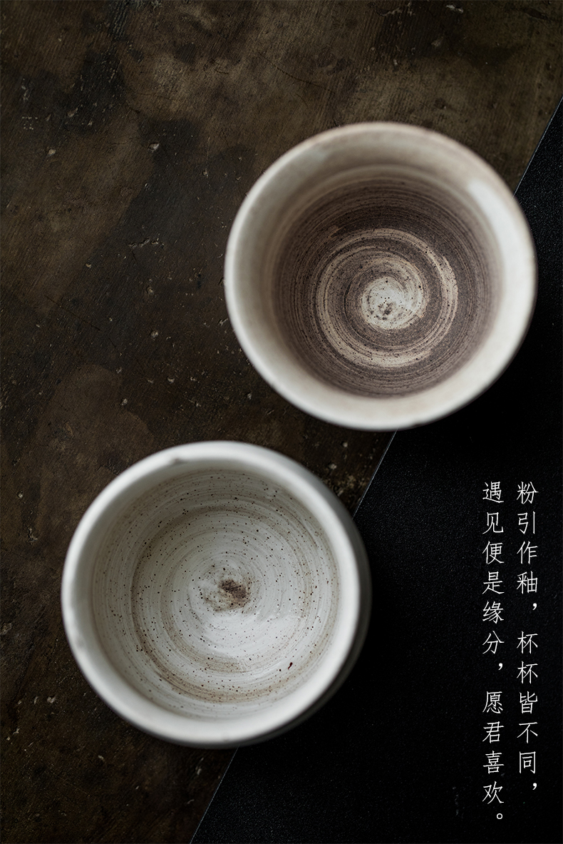 Vegetation school hand - made powder lead master cup Japanese sample tea cup ceramic cups kung fu tea set personal cup single CPU