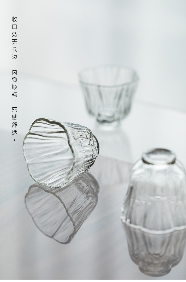 Vegetation school Japanese heat - resistant glass tea cup sample tea cup glass tea cup fragrance - smelling cup bowl kung fu tea set