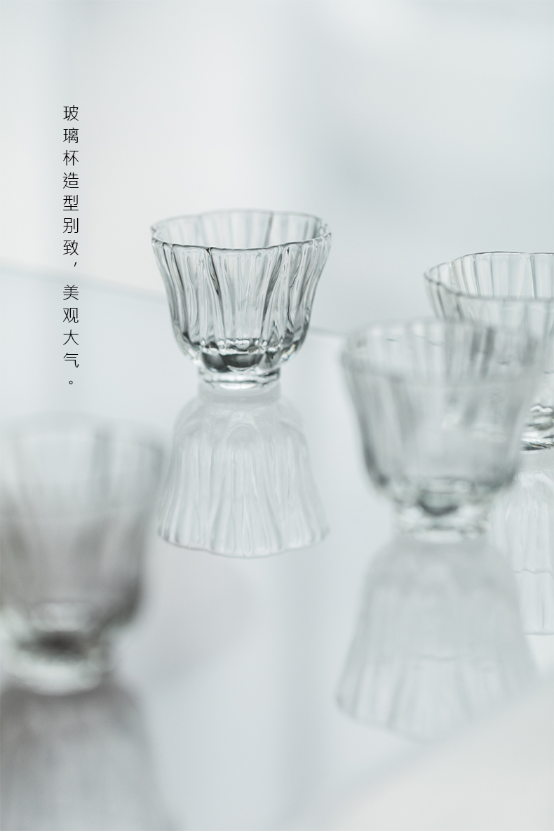 Vegetation school Japanese heat - resistant glass tea cup sample tea cup glass tea cup fragrance - smelling cup bowl kung fu tea set