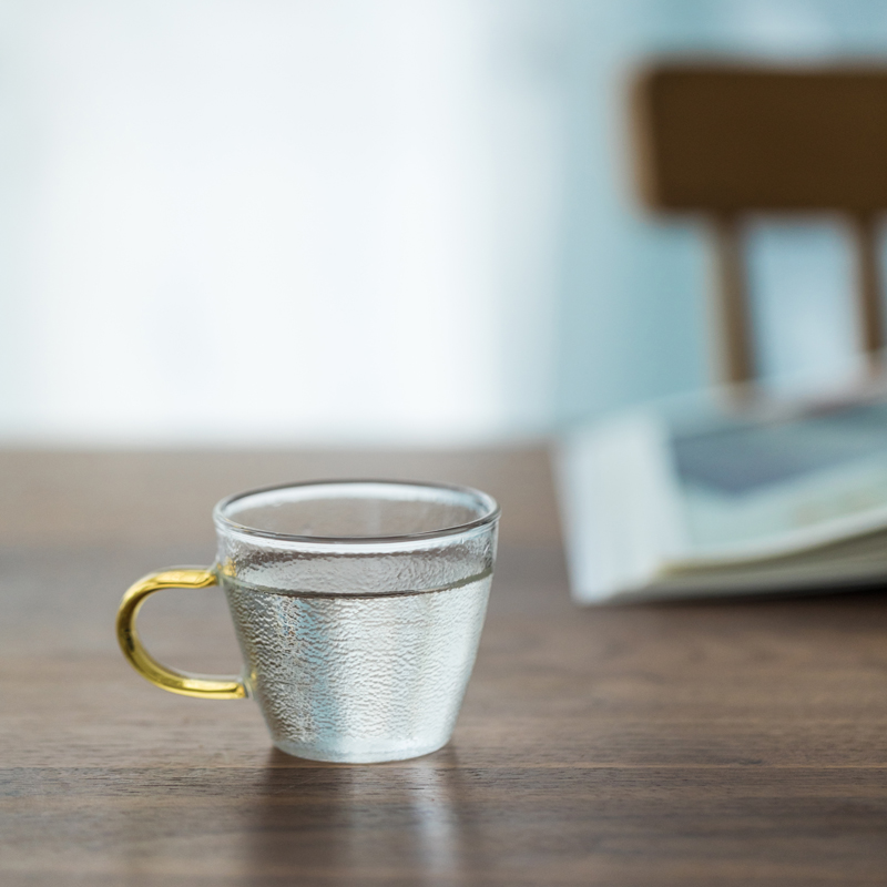 Little grass/school Japanese hammer glass cup heat sample tea cup with the manual master glass cup coffee cup