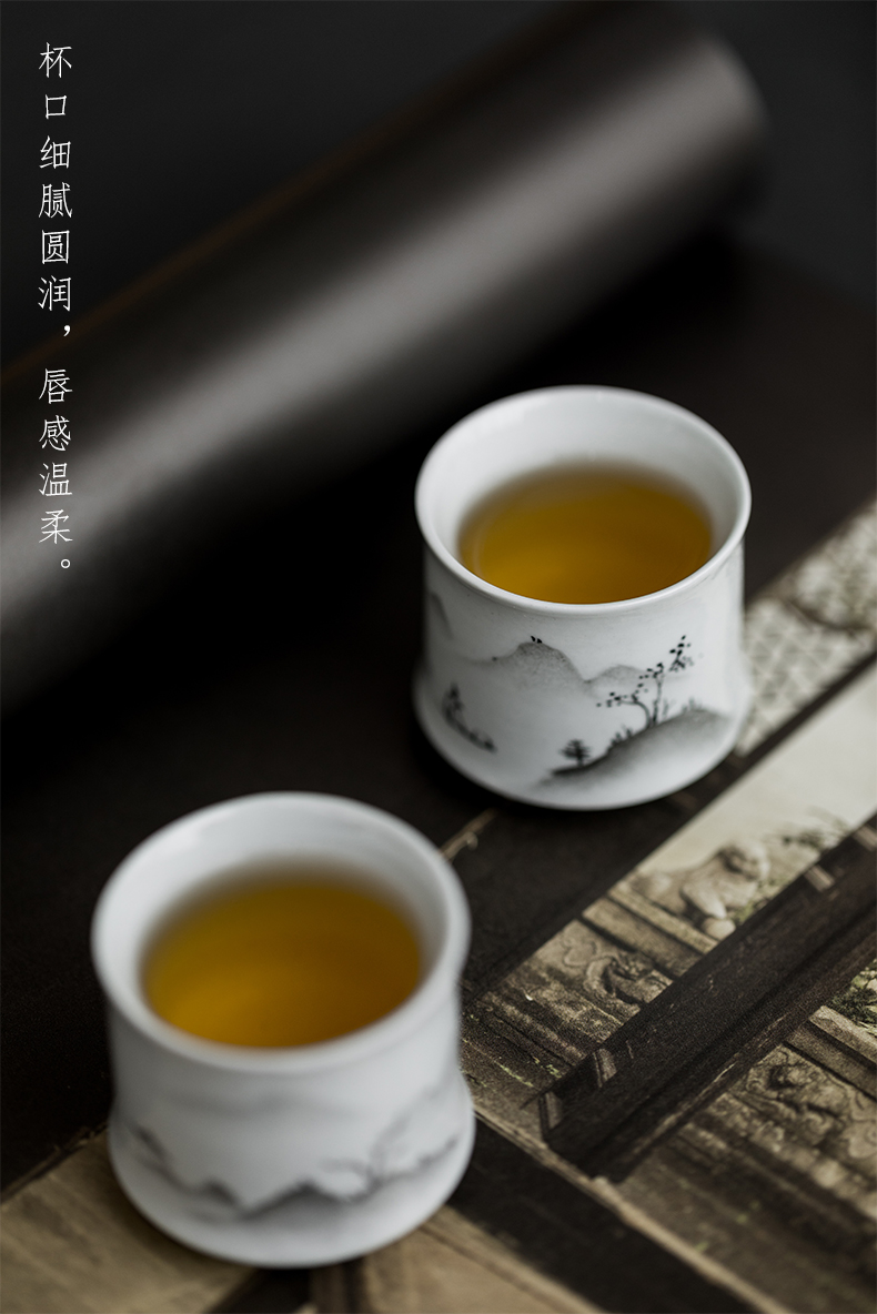 Vegetation school hand - made teacup single CPU ceramic cup sample tea cup master cup kung fu tea set small cups