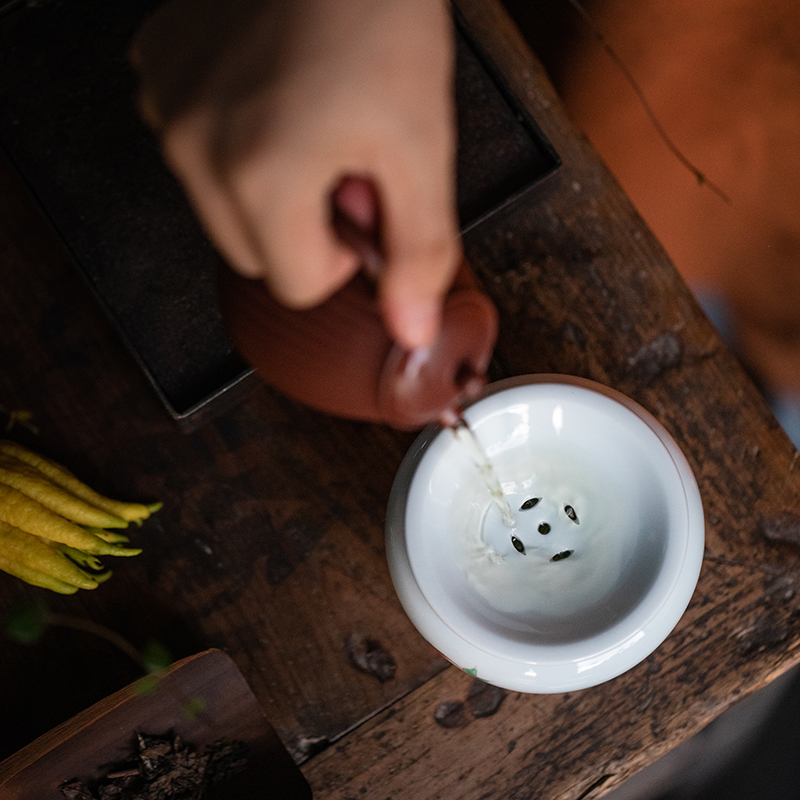 Vegetation school ceramics hand - made tea wash to built for wash in hot water cylinder with cover cup writing brush washer from kung fu tea accessories