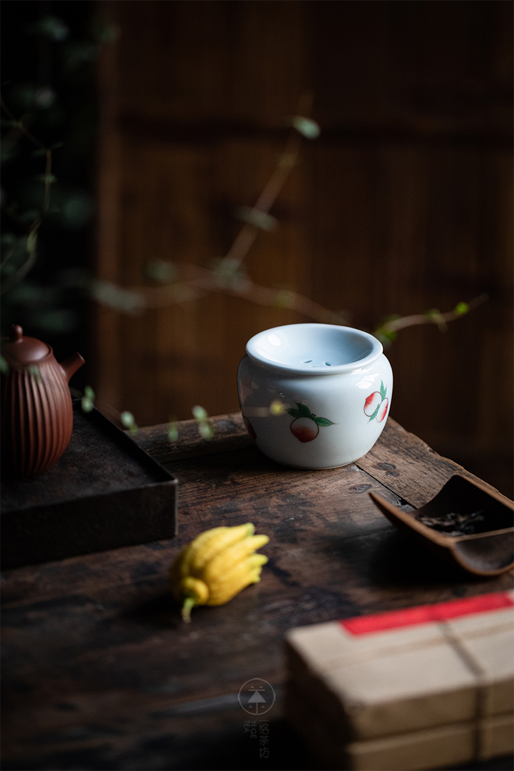 Vegetation school ceramics hand - made tea wash to built for wash in hot water cylinder with cover cup writing brush washer from kung fu tea accessories