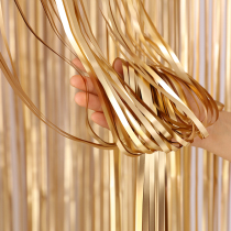 Childrens annual meeting Tassel curtain Rain curtain decoration background wall Birthday venue decoration ribbon arrangement color bar atmosphere ribbon