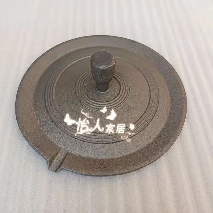 Pure cast iron unlayered Korean pot cover barbecue plate iron plate barbecue meat steak grill pan oven extra large 35cm