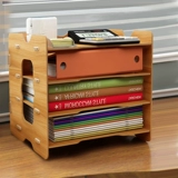 Деревянный держатель для ручек для документов для папок, коробка для хранения, простая книжная полка, система хранения, папка