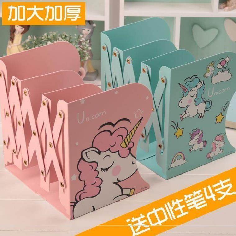 Desktop bookshelf Theological student desk frame combined stretchable cartoon table for children with small bookshelves for books