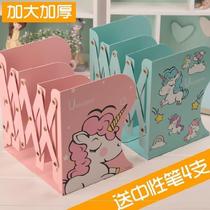 Desktop bookshelf Theological student desk frame combined stretchable cartoon table for children with small bookshelves for books