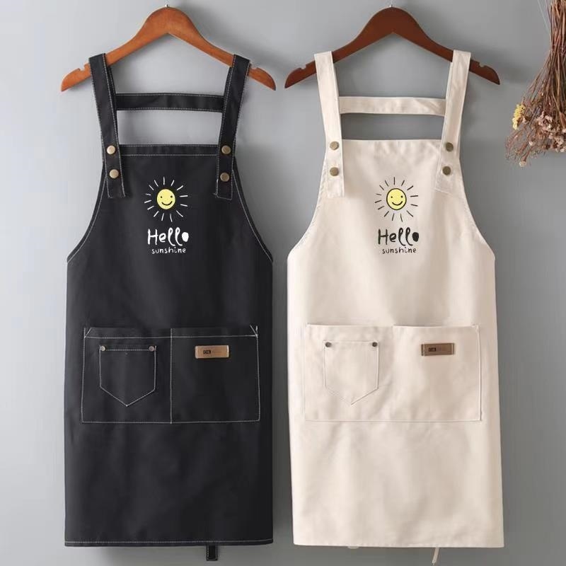 Coffee Master Lady Nice Fashion Milk Tea Shop Drawing Apron Woman Fine Art Raw Waterproof 2021 New Sleeveless Custom