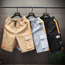 Summer mens New loose tooling shorts ins trendy brand trend 5-point pants big pants casual beach pants