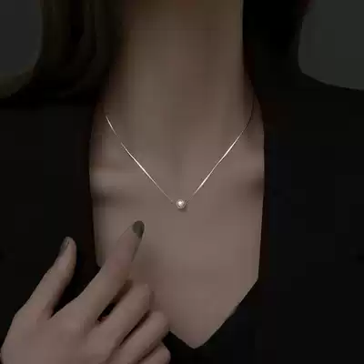 Korea single pearl pendant necklace fashion female summer niche design sense sterling silver 2021 New choker