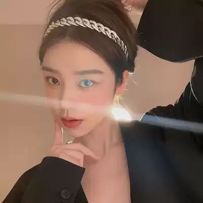 Korean chain headband female summer French retro high-end wash hairclip Net red 2021 New Wild go out