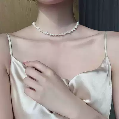 South Korea Baroque Natural Pearl Xiang Female Xia Xiaopong Design Sense Neck 2021 New Small Grain choker