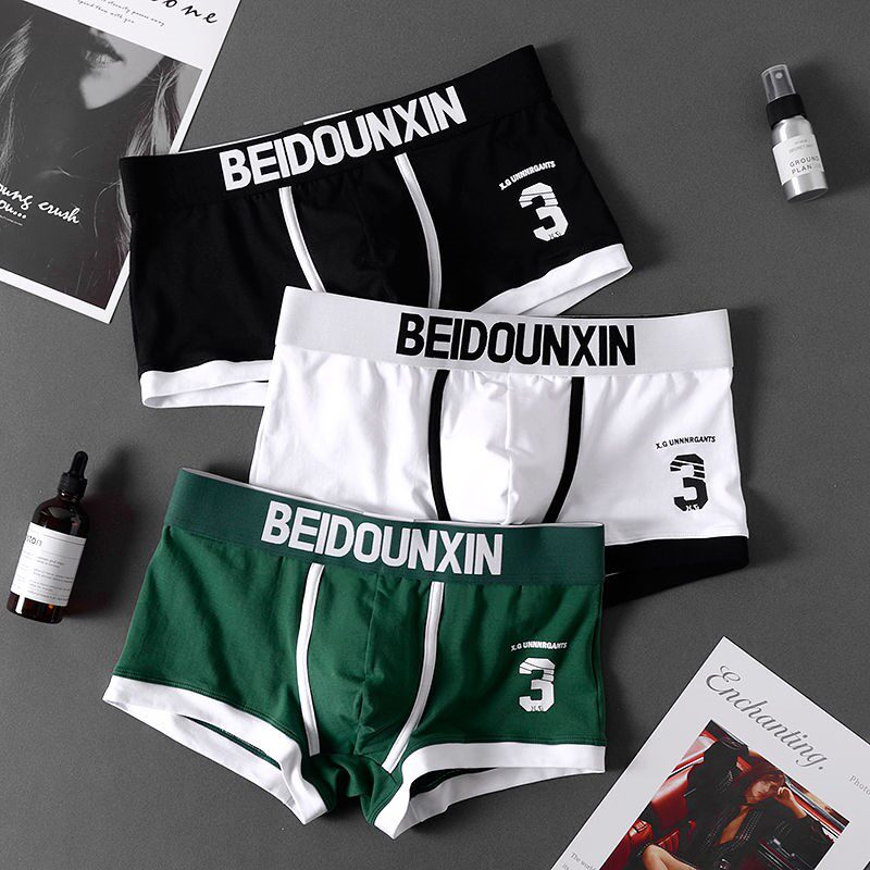 Tide brand men's underwear men's trend personality Sao cotton boxer pants male students warm and breathable youth boxer pants