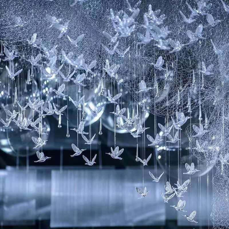 Wedding props bird crystal bird crystal hummingbird wedding arrangement ceiling mall beauty window decoration