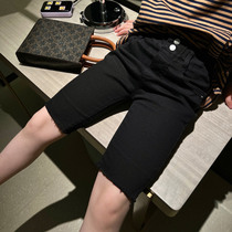 Girl Shorts Pencil Pants Repair version Elastic pants CUHK Tong Han version Ocean Qi small horse pants Super 100 hitch