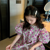 Girls dress Summer new girl dress CUHK Girl Han version Cotton Cotton Crummy Lace Skirt is very beautiful