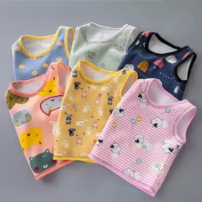 Children's waistcoat vest plus velvet thickening medium and large girls warm spring and autumn bottoming boys ' waistcoat children's vest new outer wear