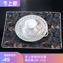 Chinese dining table fabric National style silk brocade Cup Bowl mat plate mat heat insulation mat tea table mat