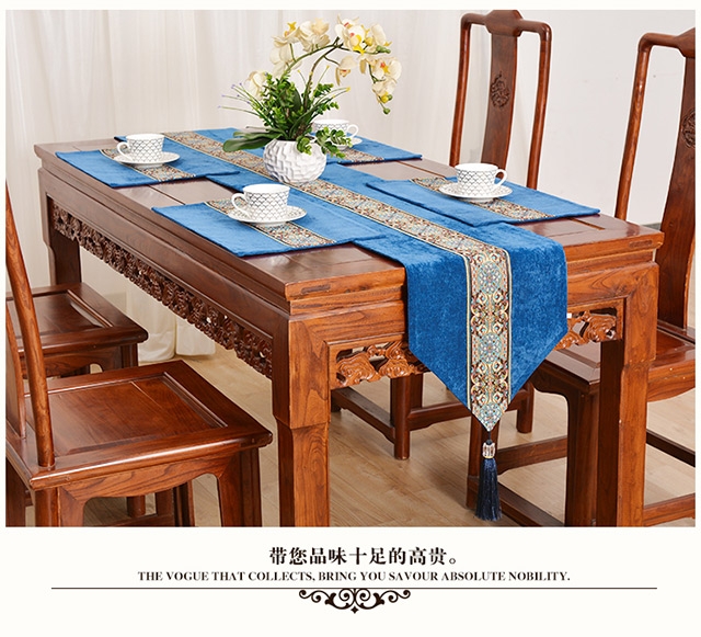 Cờ bàn Âu Mỹ màu xanh tân cổ điển hiện đại Trung Quốc cao cấp sang trọng bàn cà phê bàn ​​cờ tùy chỉnh - Khăn trải bàn khăn trải bàn nilon