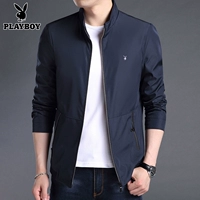 Playboy mùa xuân và mùa thu mỏng phần cổ áo giản dị trung niên áo khoác nam áo khoác bóng chày đồng phục áo chống nắng nam - Đồng phục bóng chày áo ấm nam