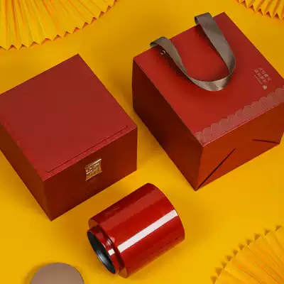 2021 tea packaging box empty gift box seamless baking paint can black tea green tea Longjing Maojian General loose tea empty packaging
