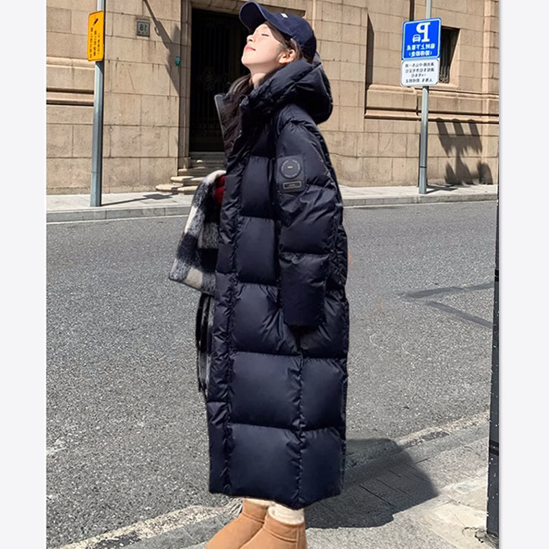 Black Gold New Popular down Cotton Coat for Women, Long Over-The-Knee Style, 2026 Winter Cotton Jacket, Korean Thickened Warm Cotton Coat Black Gold New Popular down Cotton Coat for Women, Long Over-The-Knee Style, 2026 Winter Cotton Jacket, Korean Thickened Warm Cotton Coat