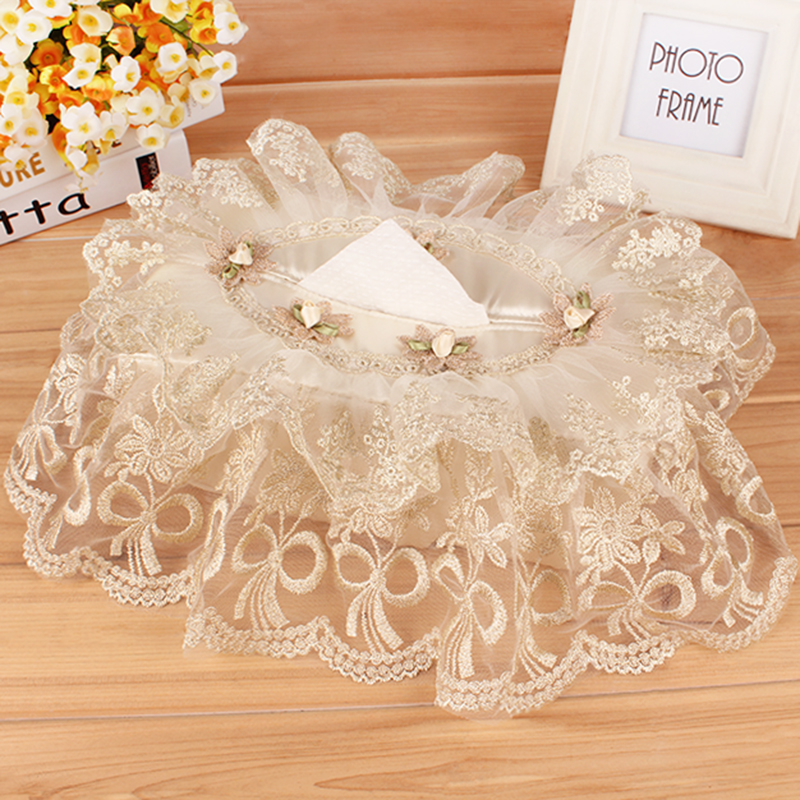 Nordic drawer box ins wind paper towel set paper towel bag paper towel box fabric lace creative car cute storage bag