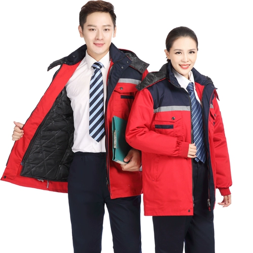 Съемный светоотражающий пуховик для работы, защищающий от холода комплект, куртка, увеличенная толщина