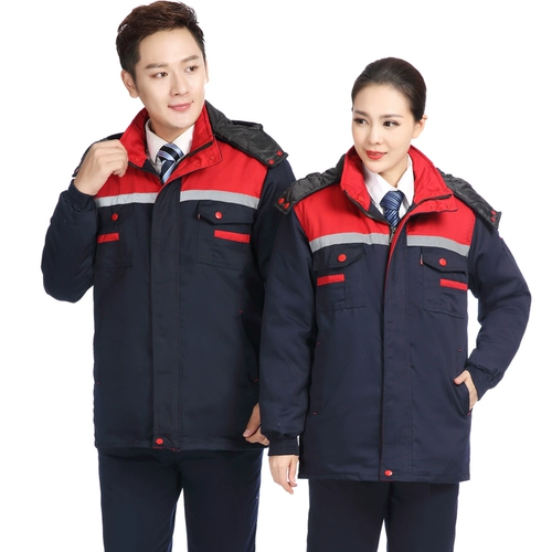Съемный светоотражающий пуховик для работы, защищающий от холода комплект, куртка, увеличенная толщина