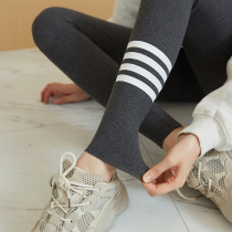 Dolotus Grey Tb Beats Bottom Pants Woman Outside Wearing Spring And Autumn slim Pure Cotton Elastic Autumn Pants Big Code Thread 90% Pants