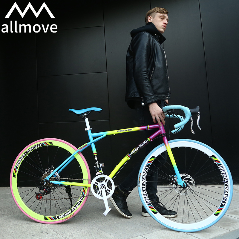 Road Bike Racing Dead Fly Variable Speed Solid Tire Live Fly Bend Put Ultra Light Breaking Wind Super Fast Racing Cycling Men and Women