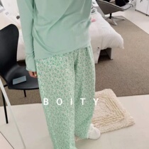 Multi-color optional cute sweet Korean version autumn floral home pants sweet and fresh thin comfortable pajamas trousers women