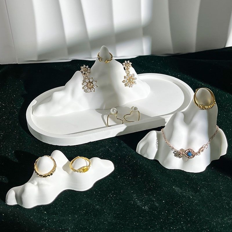 Gypsum Rockery Small Ornaments Jewelry Display Stand Ring Tray Jewelry Display Jewelry Photography Props Decoration Gypsum Rockery Small Ornaments Jewelry Display Stand Ring Tray Jewelry Display Jewelry Photography Props Decoration